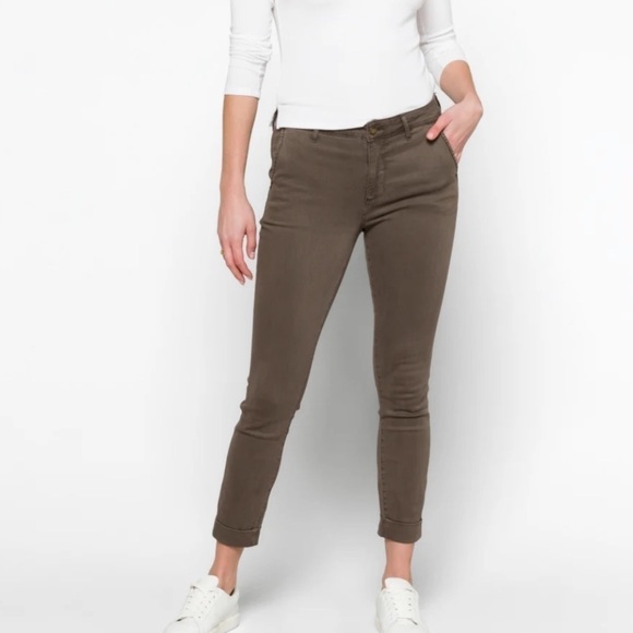 🥒 Cosmic Blue Love NWT Stitch Fix Callie Cuffed Skinny Pant Trousers in Brown 26 - Picture 1 of 14